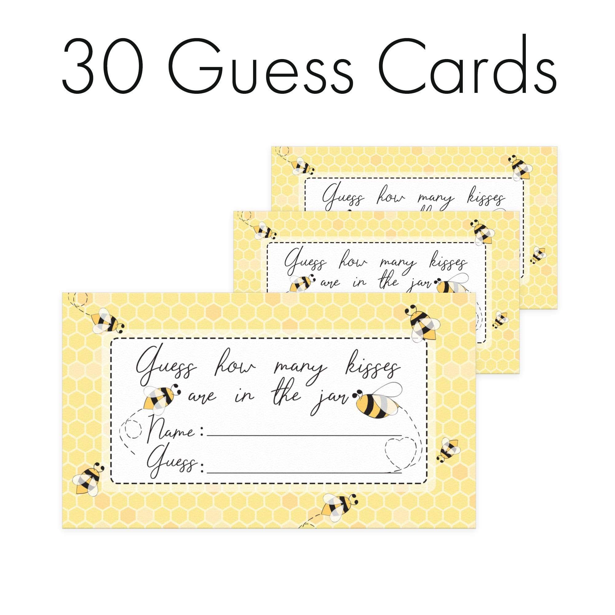 Extra Guess Cards ONLY (No Sign) Bumble Bee How Many Kisses Game